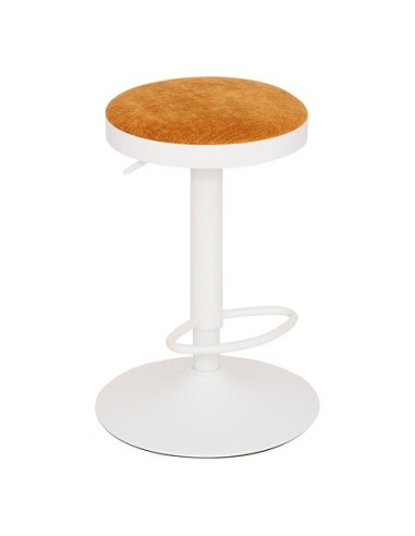 SEDIE: vendita online Sgabello da bar Ilsa, altezza regolabile, bianco e ocra, acciaio, Ø 41,5 x H. 76 cm, 5.47 Kg in offerta