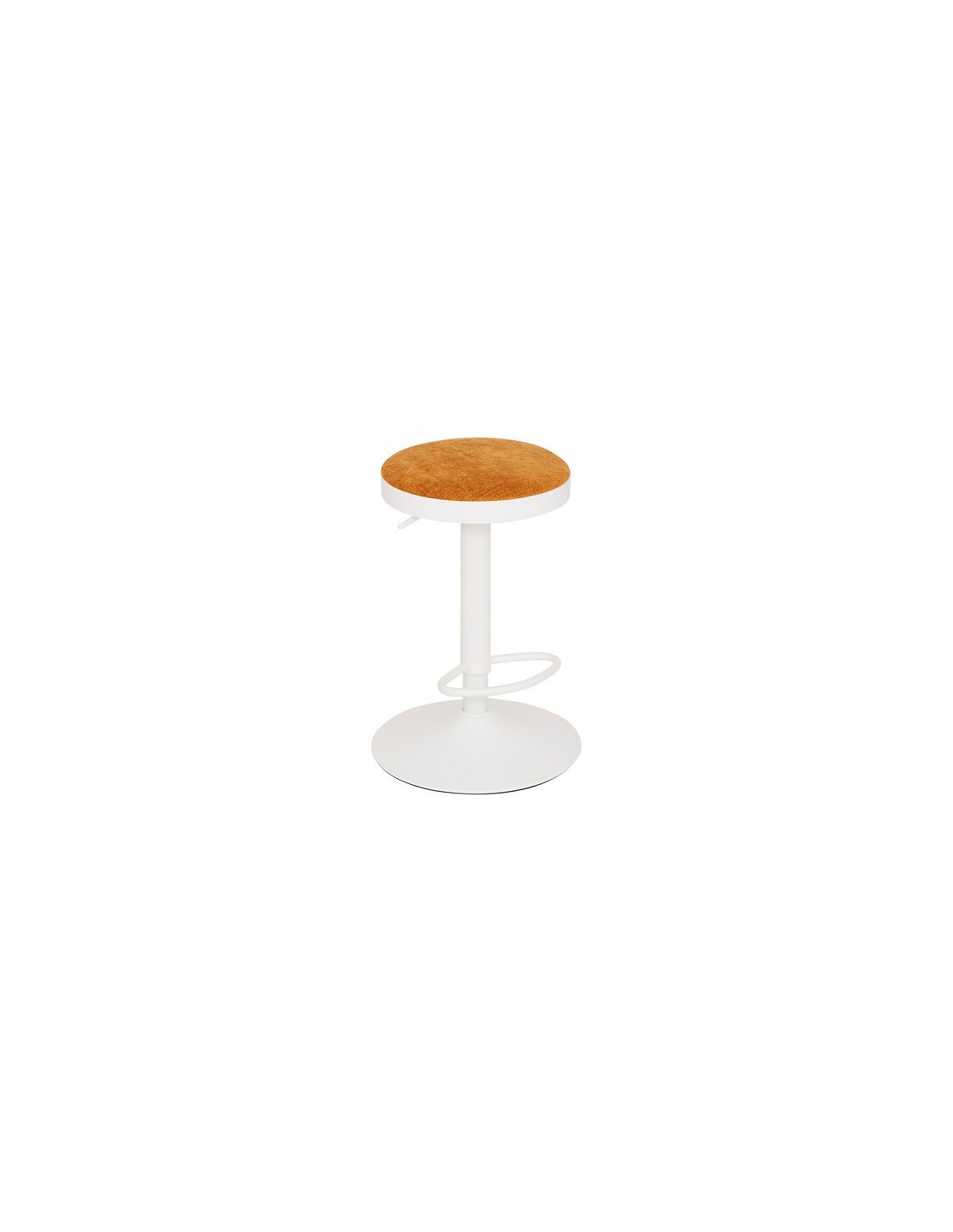 SEDIE: vendita online Sgabello da bar Ilsa, altezza regolabile, bianco e ocra, acciaio, Ø 41,5 x H. 76 cm, 5.47 Kg in offerta