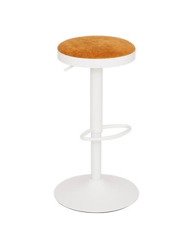 SEDIE: vendita online Sgabello da bar Ilsa, altezza regolabile, bianco e ocra, acciaio, Ø 41,5 x H. 76 cm, 5.47 Kg in offerta