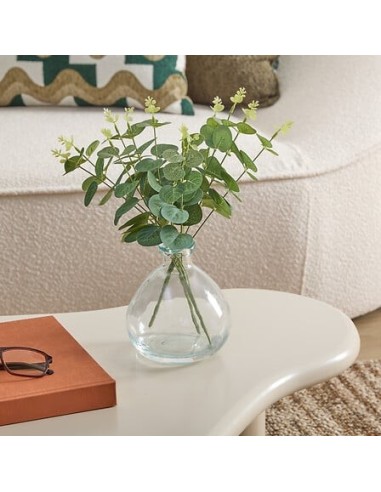 PIANTE E FIORI CON VASO: vendita online Composizione eucalipto, Urice, altezza 35 cm, vaso in vetro trasparente, 20 x 20 x 35...