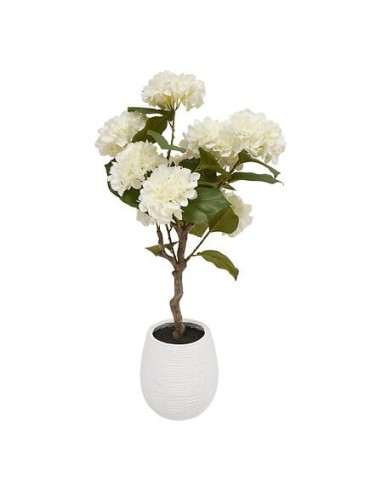 PIANTE E FIORI CON VASO: vendita online Ortensia artificiale Mika, bianca, altezza 100 cm, vaso ceramica, 40 x 40 x 100 cm in...
