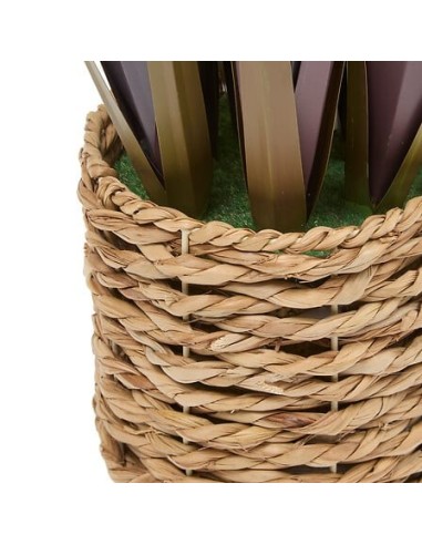 PIANTE E FIORI CON VASO: vendita online Mazzo di lino artificiale, con vaso in cemento, rosso, altezza 91 cm, 70 x 70 x 91 cm...