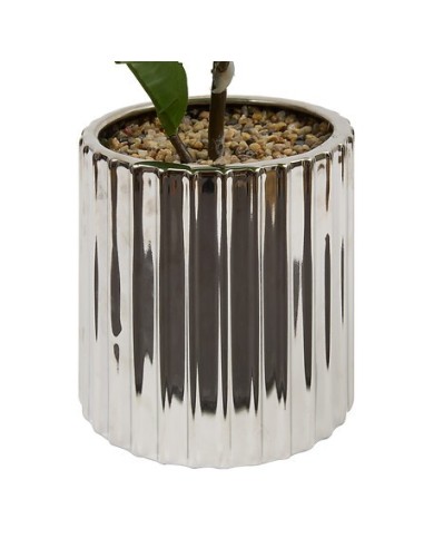 PIANTE E FIORI CON VASO: vendita online Ficus artificiale, con vaso in ceramica argentata, multicolore, altezza 54 cm, 34 x 3...