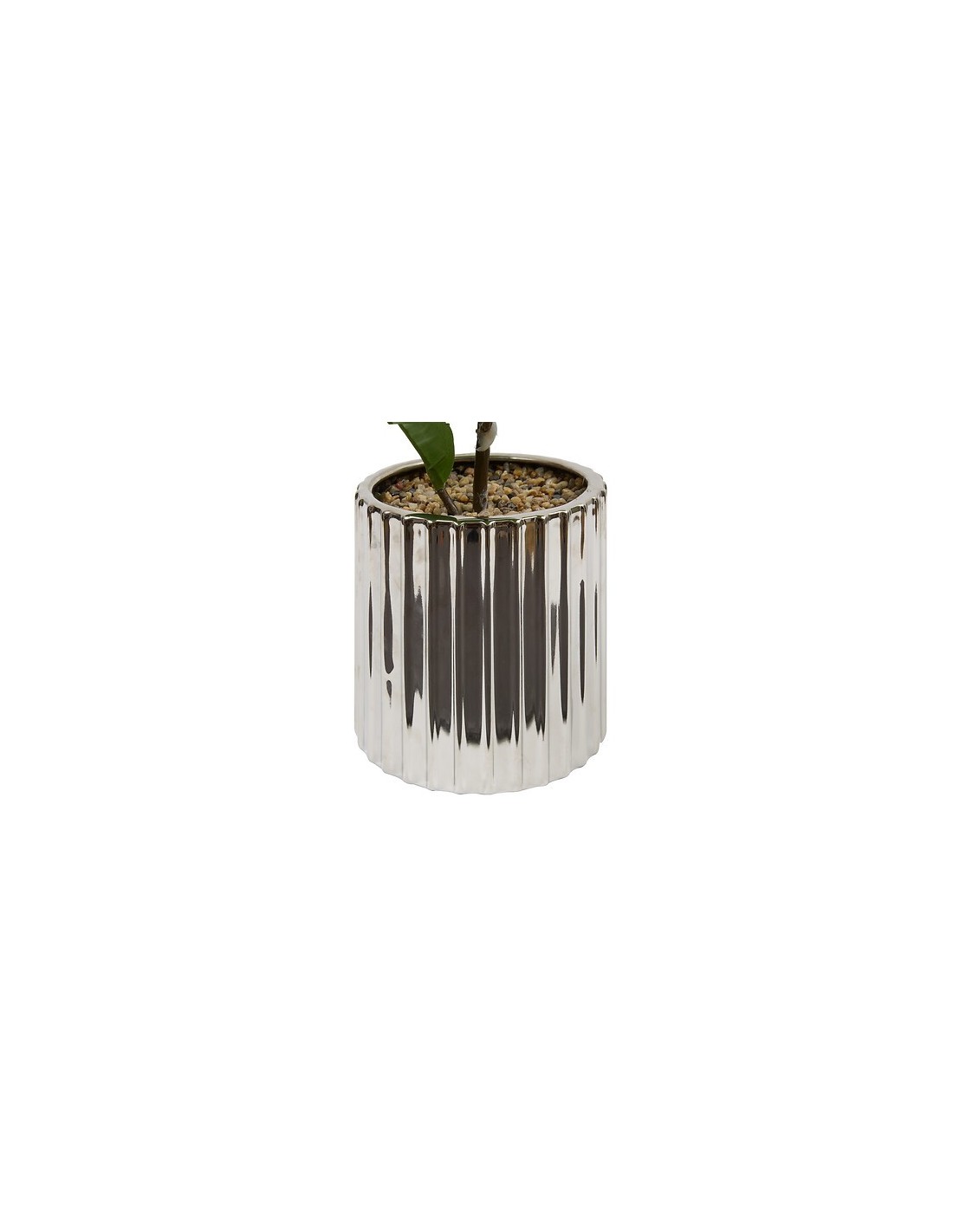PIANTE E FIORI CON VASO: vendita online Ficus artificiale, con vaso in ceramica argentata, multicolore, altezza 54 cm, 34 x 3...