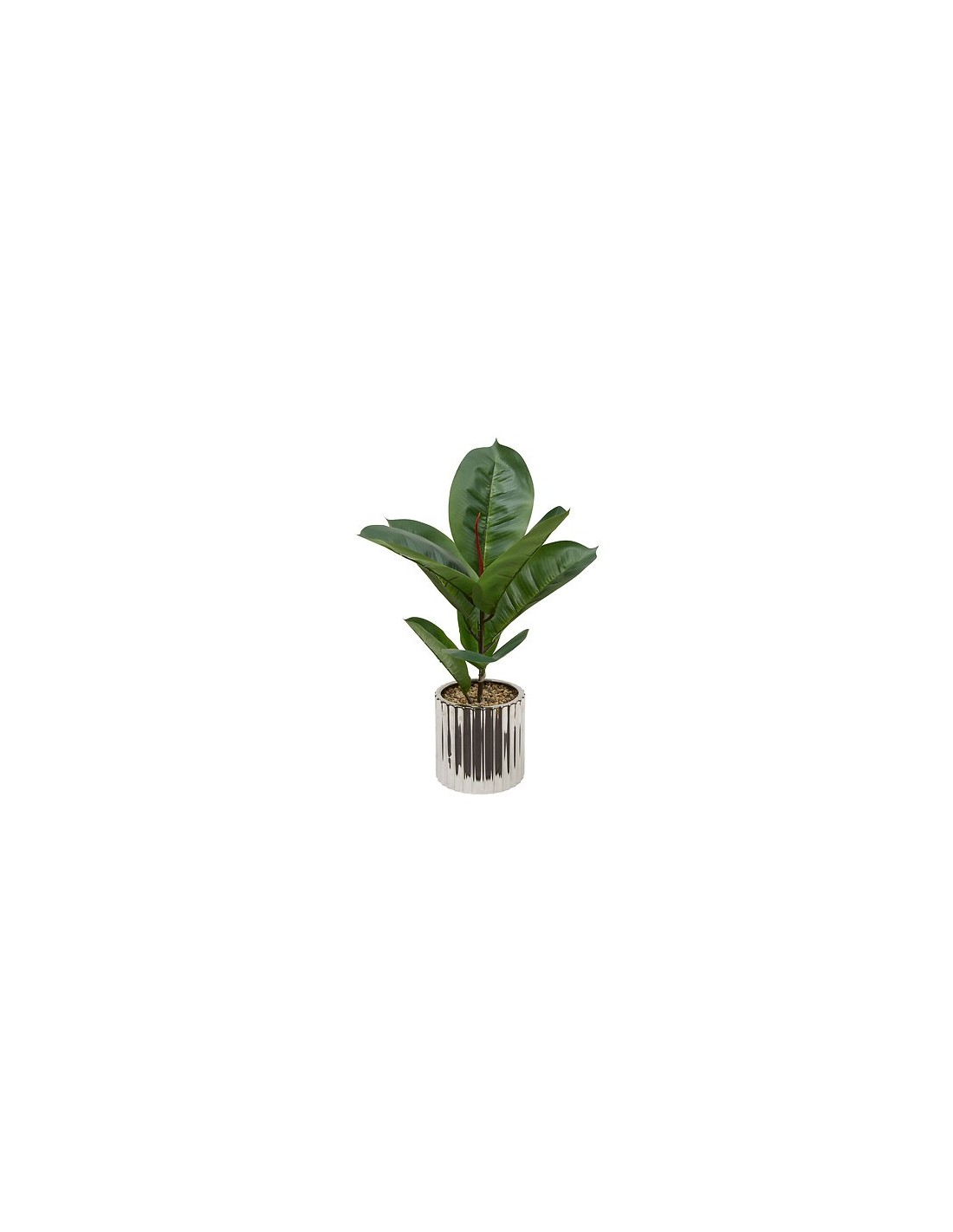 PIANTE E FIORI CON VASO: vendita online Ficus artificiale, con vaso in ceramica argentata, multicolore, altezza 54 cm, 34 x 3...