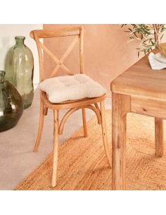 CUSCINI PER SEDIE - ARREDO: vendita online Cuscino per sedia Clem, 38 x 38 cm, poliestere beige lino, altezza 5 cm in offerta