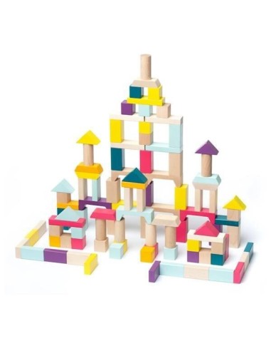 Set Cubika 100 blocchi legno multicolore CBK15184 |shopincasa.it