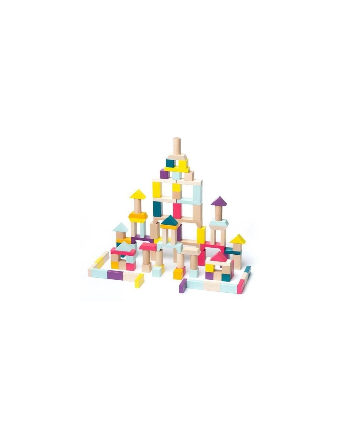 Set Cubika 100 blocchi legno multicolore CBK15184 |shopincasa.it