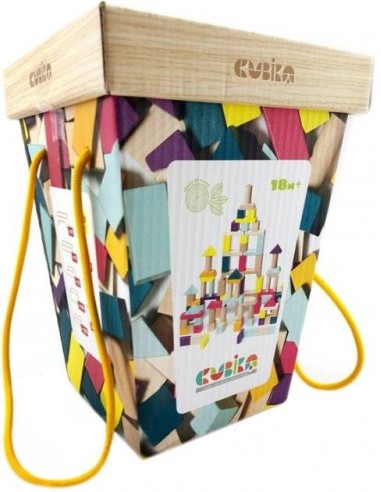 Set Cubika 100 blocchi legno multicolore CBK15184 |shopincasa.it