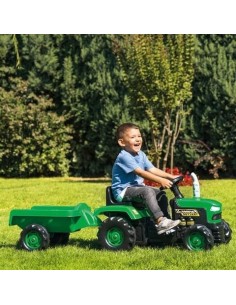 Trattore verde a pedali con rimorchio per bambini DOL8053 | shopincasa.it