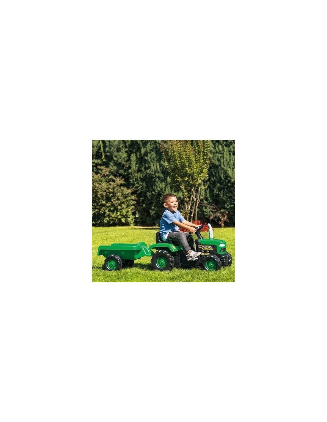 Trattore verde a pedali con rimorchio per bambini DOL8053 | shopincasa.it