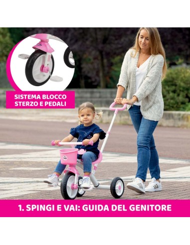 Chicco Triciclo U-GO 2 in 1 – Con Manico Telescopico | Shopincasa.it