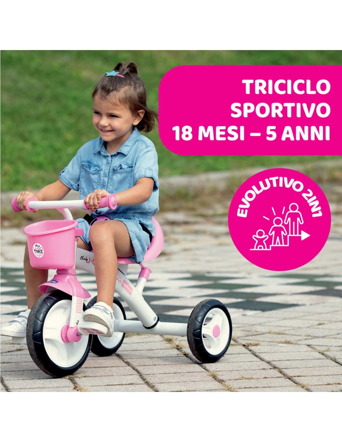 Chicco Triciclo U-GO 2 in 1 – Con Manico Telescopico | Shopincasa.it