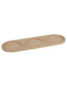 ACCESSORI VARI: vendita online Servizio aperitivo 4 pezzi, coppette stoneware, vassoio bambù, beige e moka, design elegante, ...