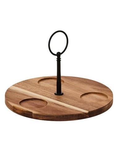 ACCESSORI VARI: vendita online Servizio aperitivo 4 pezzi, vassoio in acacia, coppette in new bone china, bianco, collezione ...