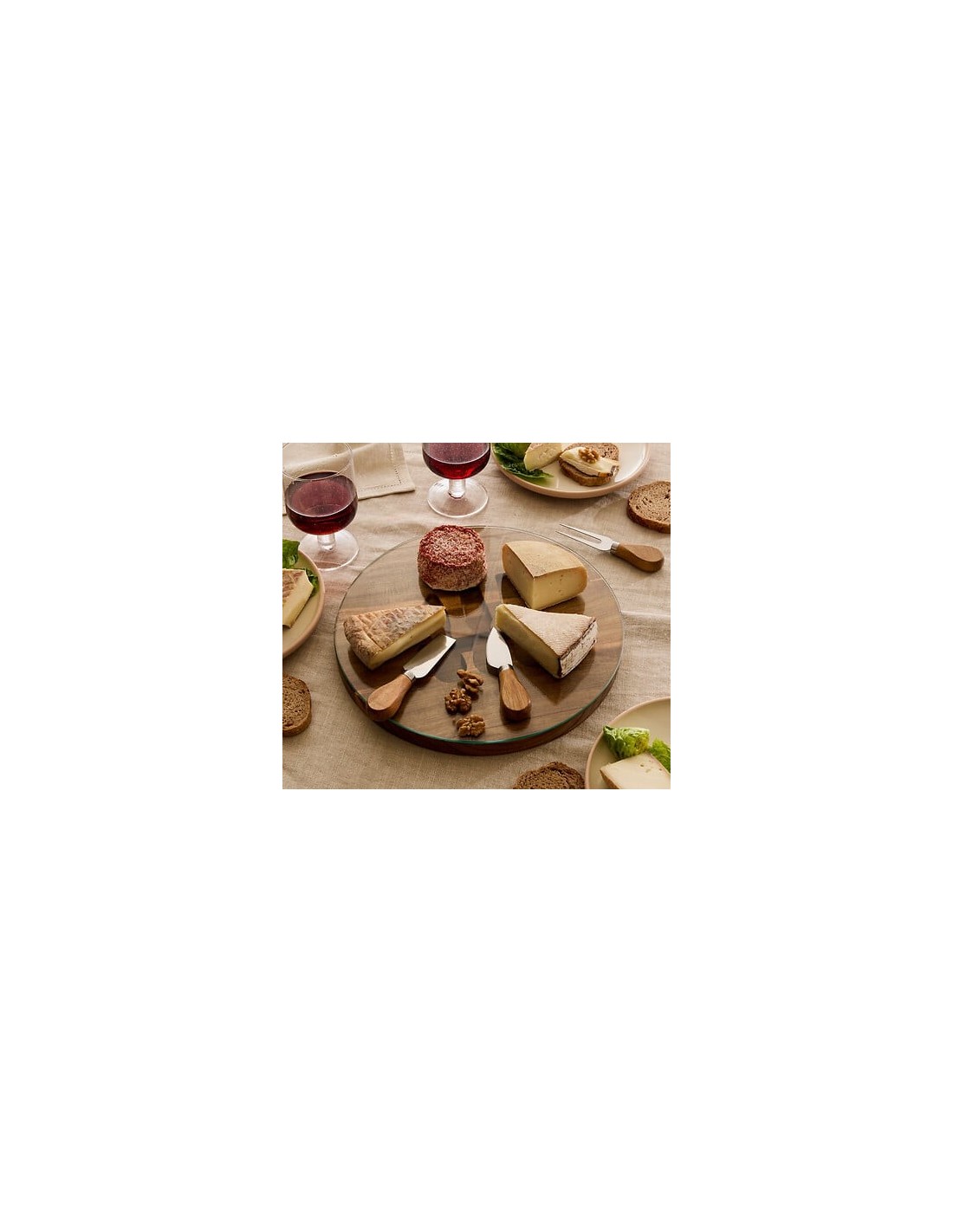 ACCESSORI VARI: vendita online Servizio formaggio Mina, vassoio in acacia, copertura in vetro temperato, 3 utensili inclusi, ...