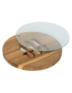 ACCESSORI VARI: vendita online Servizio formaggio Mina, vassoio in acacia, copertura in vetro temperato, 3 utensili inclusi, ...