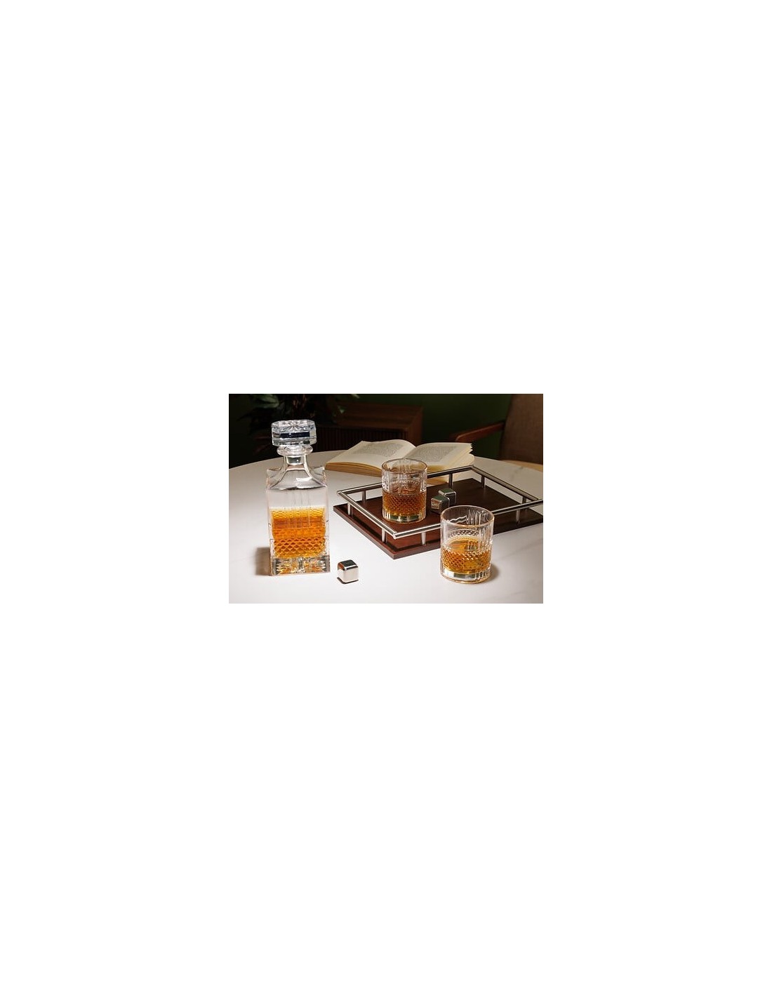 ACCESSORI VARI: vendita online Set whisky Jules, caraffa e 2 bicchieri, vetro trasparente, base in MDF, collezione Sky Lounge...