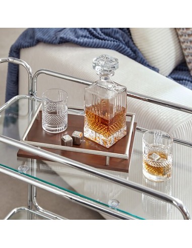 ACCESSORI VARI: vendita online Set whisky Jules, caraffa e 2 bicchieri, vetro trasparente, base in MDF, collezione Sky Lounge...