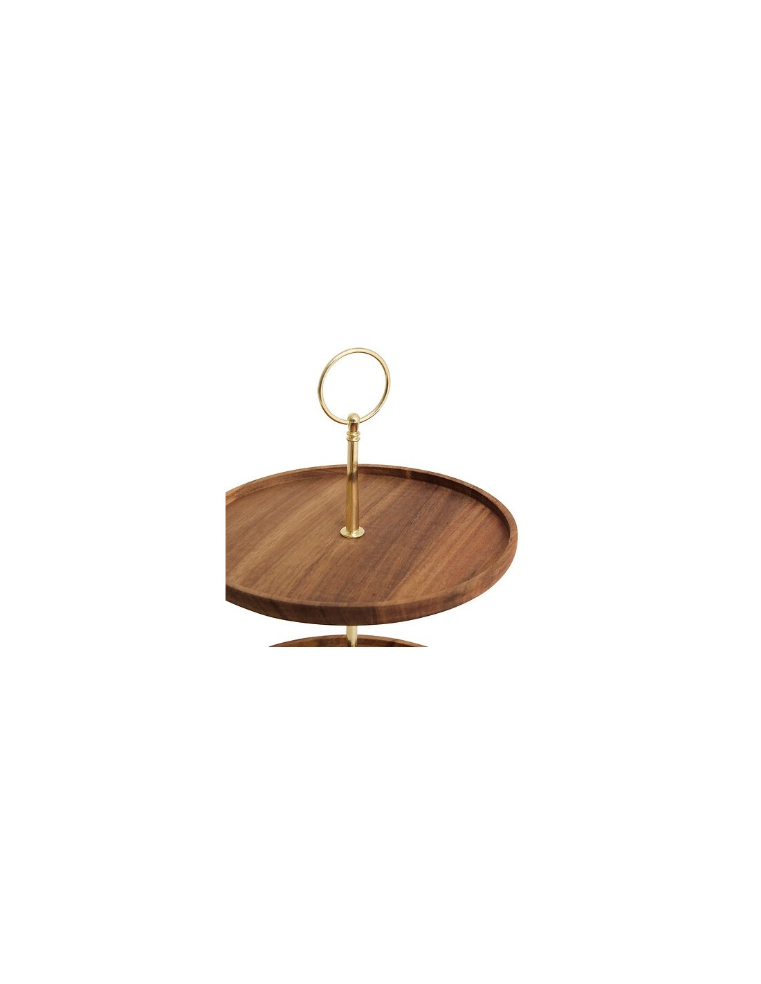ACCESSORI VARI: vendita online Vassoio a 2 piani Mina Gold, legno di acacia e metallo dorato, elegante, smontabile, diametro ...