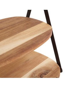 ACCESSORI VARI: vendita online Vassoio a 2 piani Mina, legno di acacia e struttura in metallo nero, moderno, smontabile, 27,5...