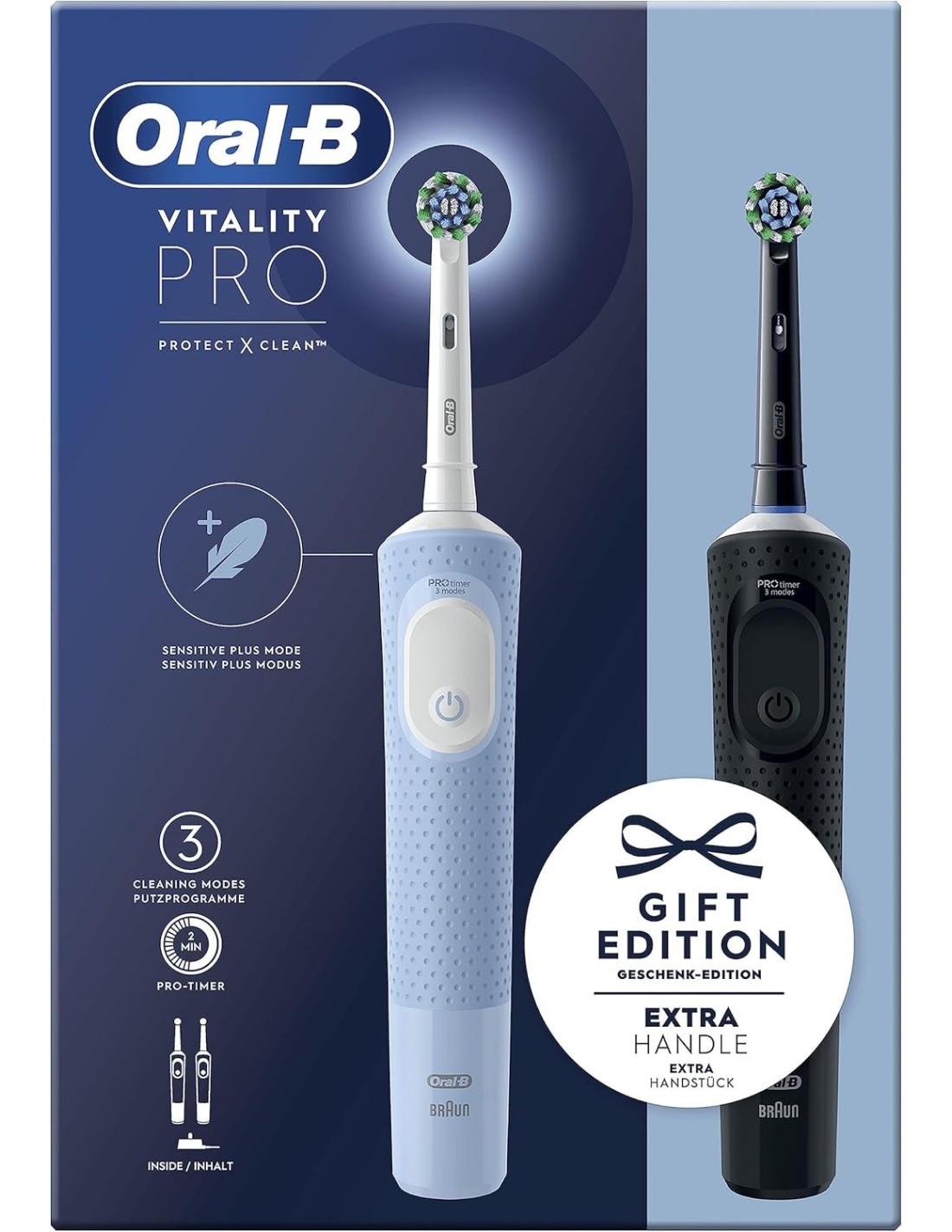 Oral-B Vitality Pro Spazzolini Elettrici – 2 Pezzi Nero e Blu | Shopincasa.it
