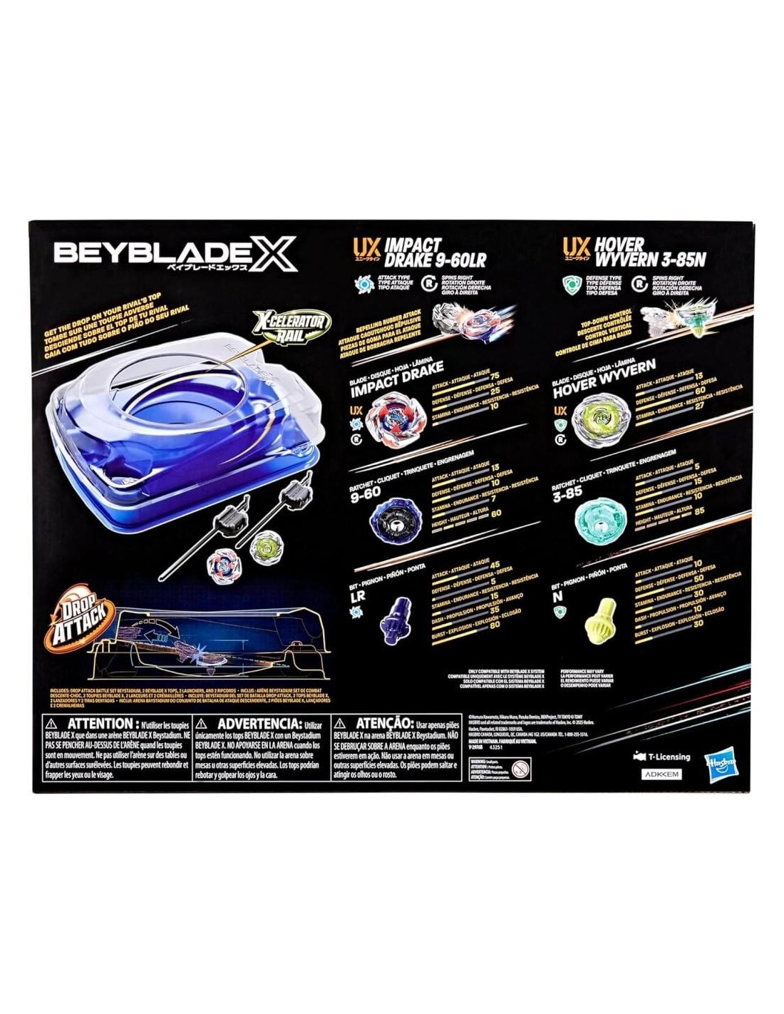 Set battaglia Beyblade X Drop Attack con arena e trottole Hasbro | shopincasa.it