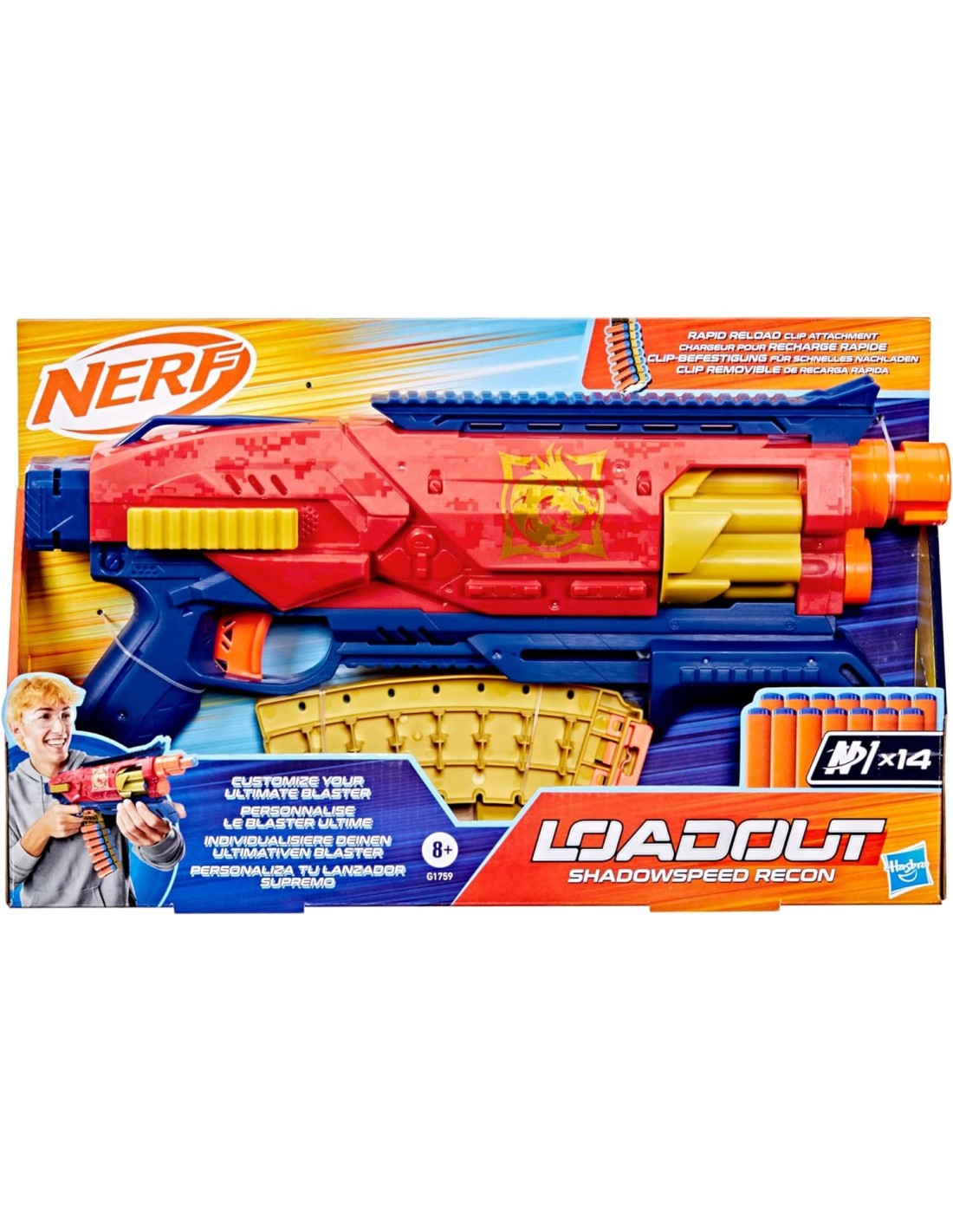 Blaster Nerf Loadout Shadowspeed Recon con 14 dardi | shopincasa.it
