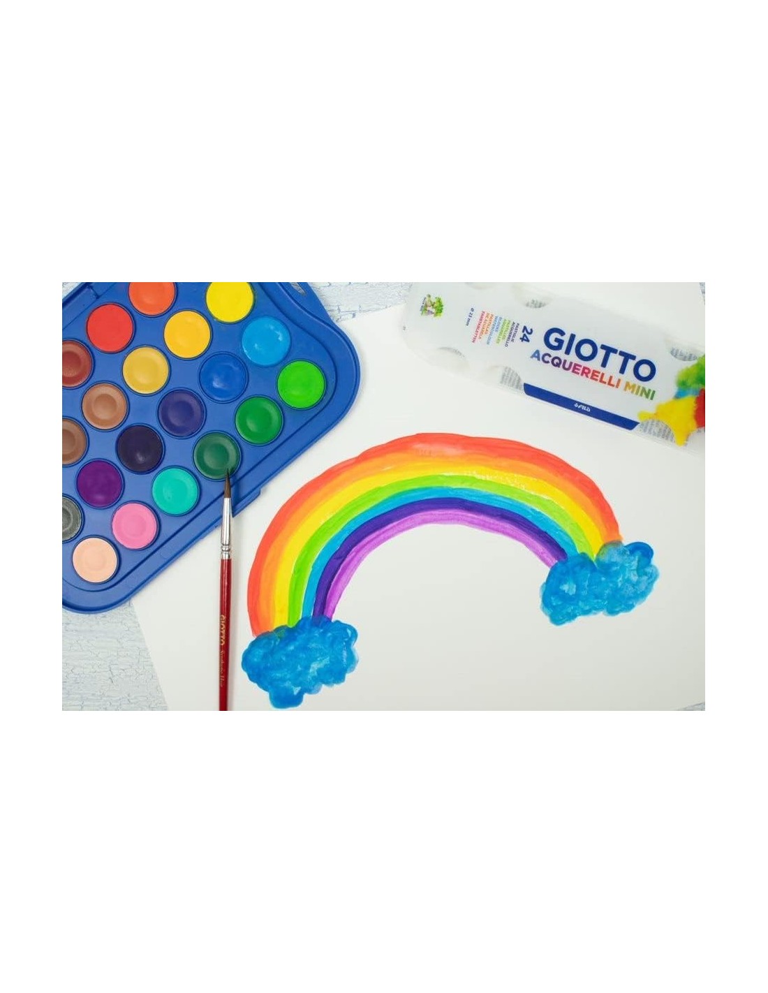 Giotto Acquerelli 24 Colori + Pennello – Tempere a Base d’Acqua | Shopincasa.it
