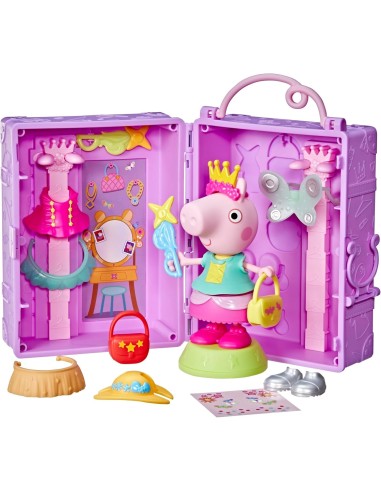 Peppa Pig guardaroba playset con figura 15 cm e accessori in custodia | shopincasa.it