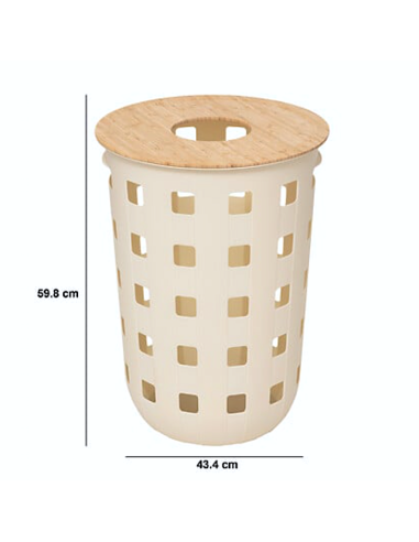 PORTABIANCHERIA 206717 HARMONY 60LT BAMBOO CON COPERCHIO