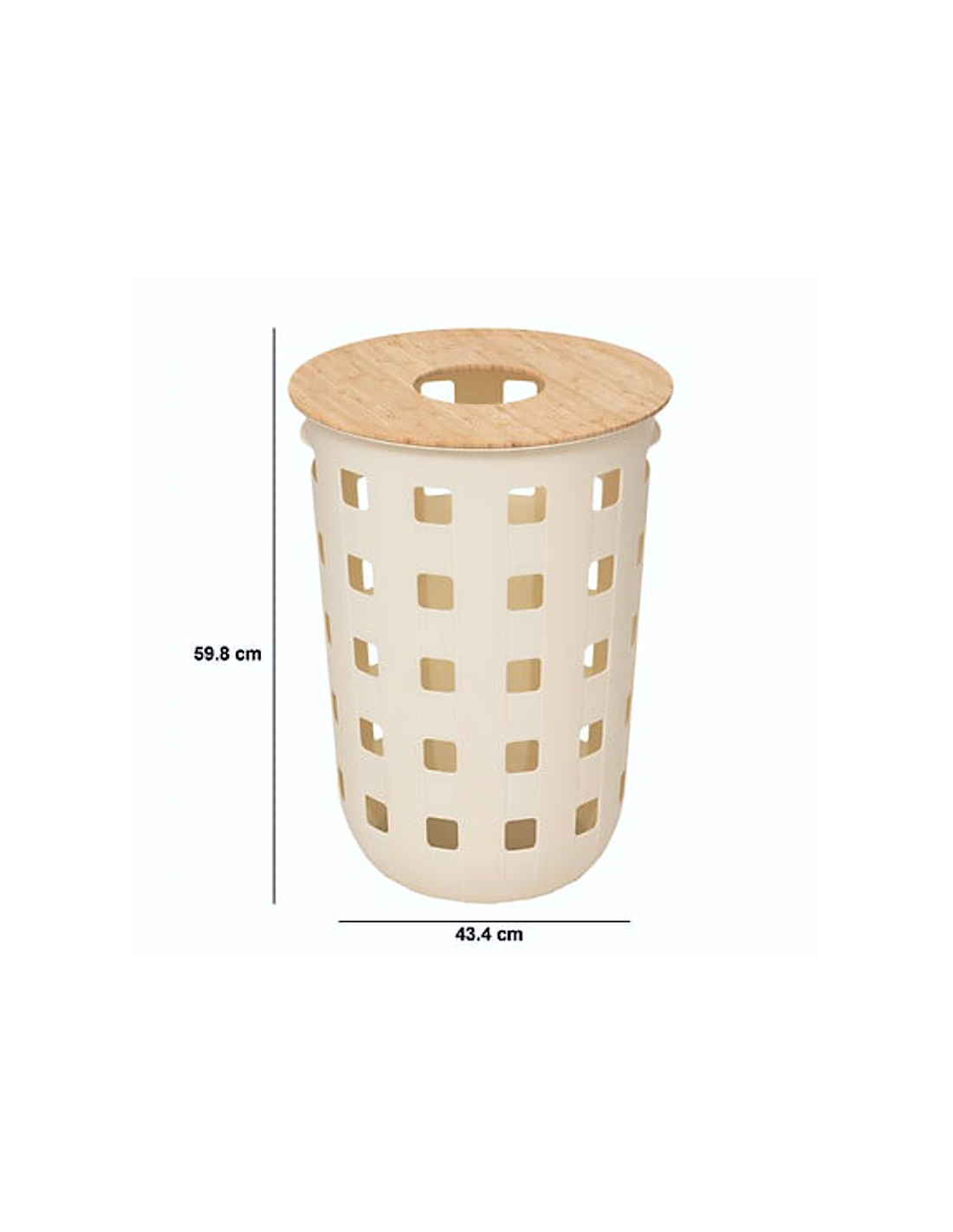 PORTABIANCHERIA 206717 HARMONY 60LT BAMBOO CON COPERCHIO