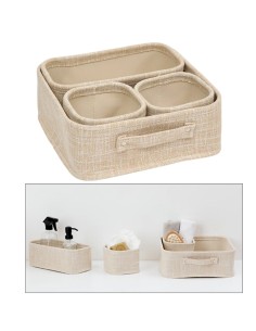 SET 4 CESTINI 206998 POLIESTERE BEIGE