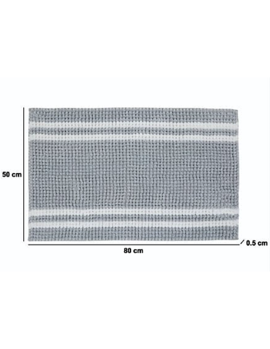 TAPPETO BAGNO 241426B GRIGIO 80X50CM POLIESTERE