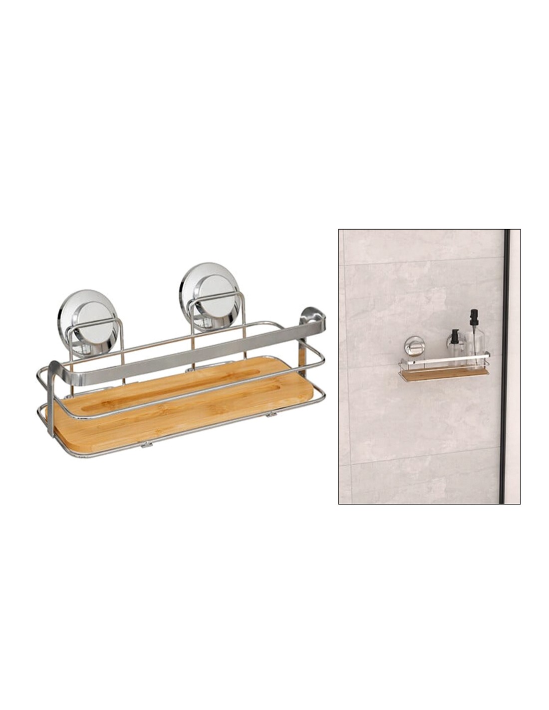 MENSOLA BAGNO 211448 VENTERRA 25X13X11CM BAMBOO/METALLO