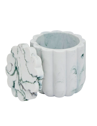 CONTENITORE 213324 MARBY 9X9CM RESINA BIANCO