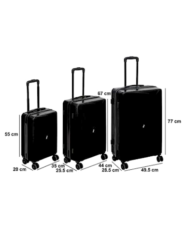 VALIGIA 213500 2 MIS ABS NERO CON RUOTE 44X25,5X67CM