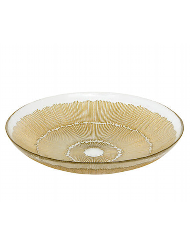 Piatto da portata Celeste vetro dorato 30 cm – shopincasa.it