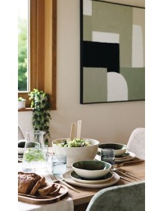PIATTI: vendita online Piatto Fondo Wonja, Ø 19 cm, Verde, Faience, Collezione Wonja, Stile Naturale in offerta