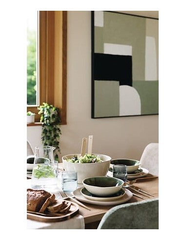 PIATTI: vendita online Piatto Fondo Wonja, Ø 19 cm, Verde, Faience, Collezione Wonja, Stile Naturale in offerta