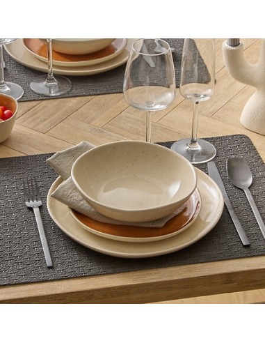PIATTI: vendita online Piatto Fondo Wonja, Ø 19 cm, Crema, Faience, Collezione Wonja, Stile Naturale in offerta