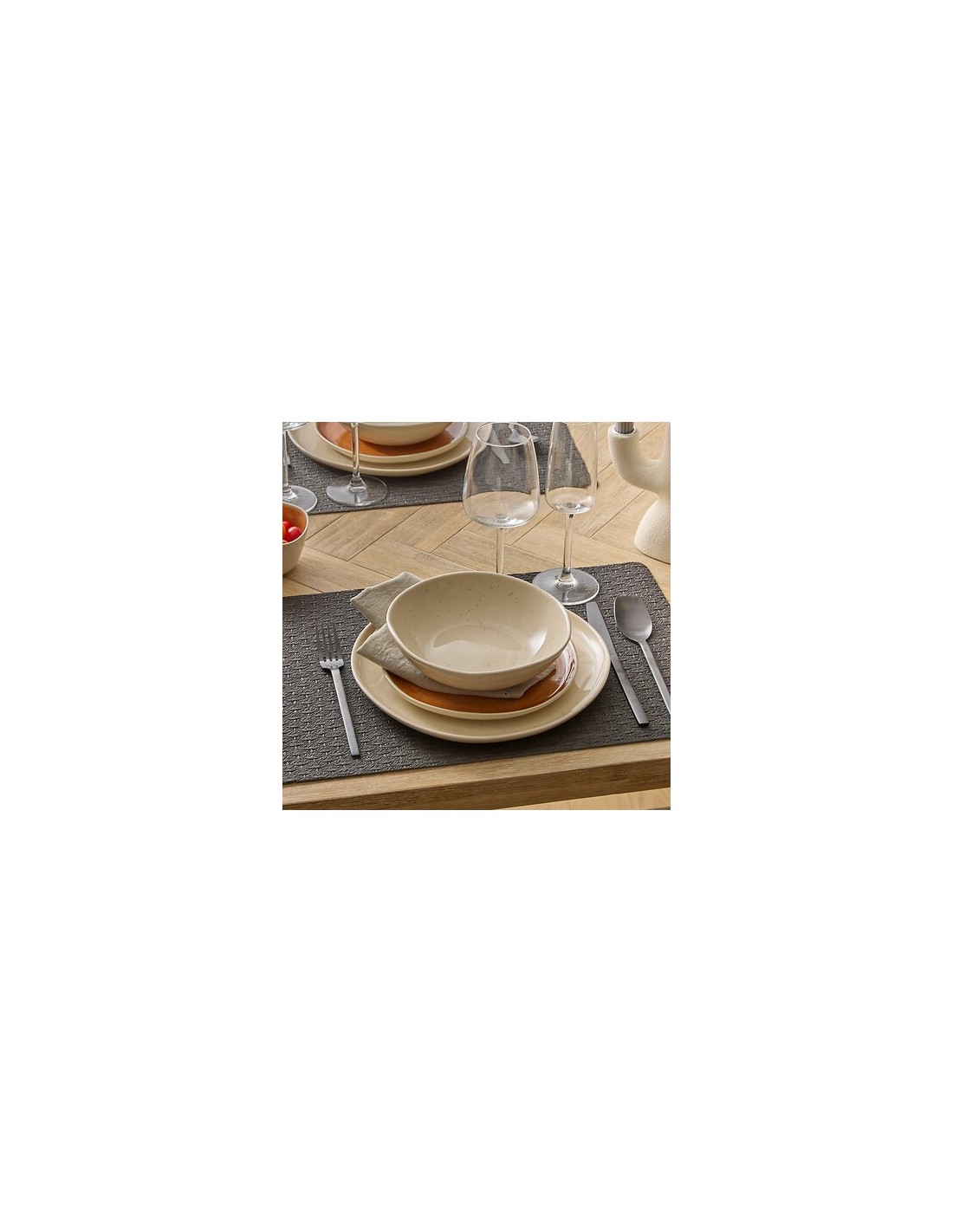PIATTI: vendita online Piatto Fondo Wonja, Ø 19 cm, Crema, Faience, Collezione Wonja, Stile Naturale in offerta