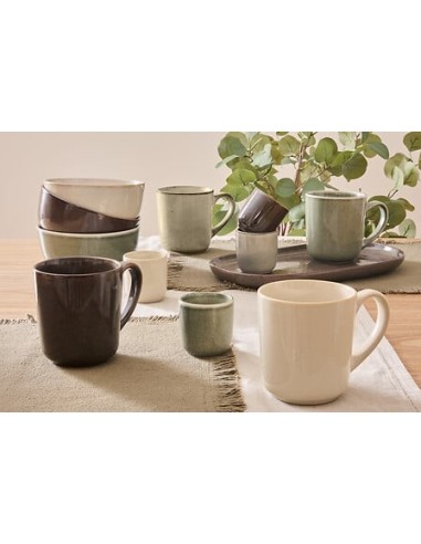 PIATTI: vendita online Piatto Ceramica Verde Kaki, Terre Inconnue, 31 x 17,5 x 2,6 cm, Stoneware, Elegante in offerta