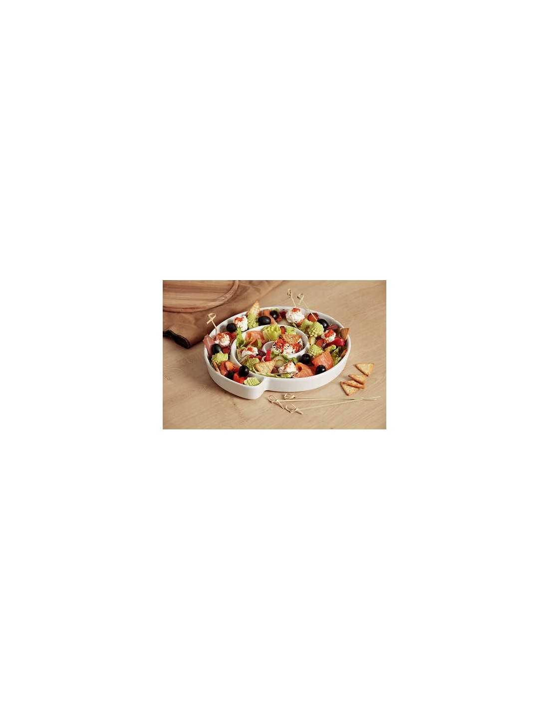 PIATTI: vendita online Piatto da portata, Chéri, 25 x 22 cm, bianco, ceramica stoneware, altezza 3,5 cm in offerta