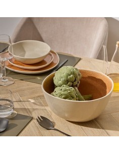 INSALATIERE E COPPETTE: vendita online Insalatiera, Wonja, diametro 26 cm, ocra, faience, 26,2 x 25 x 12,5 cm in offerta