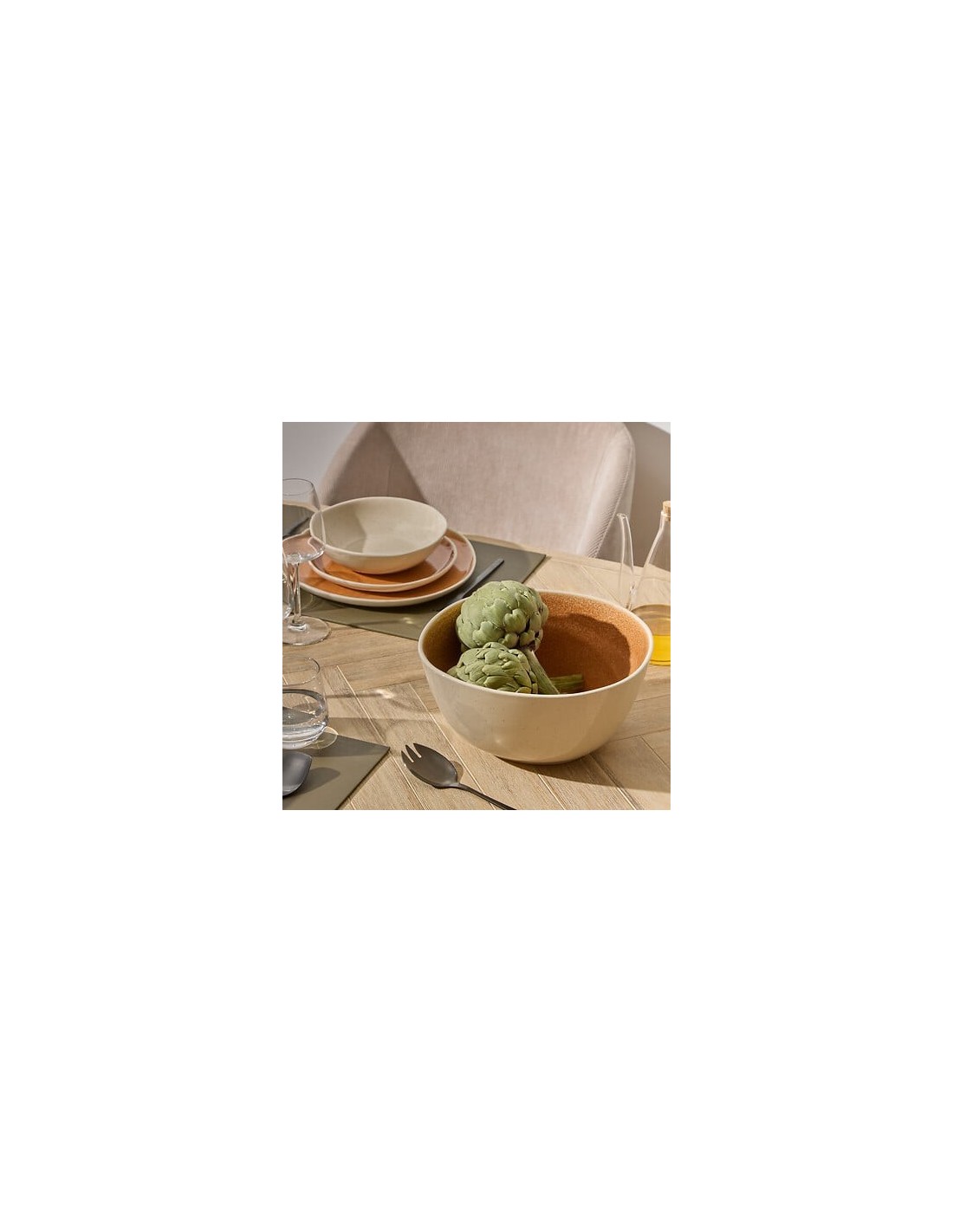 INSALATIERE E COPPETTE: vendita online Insalatiera, Wonja, diametro 26 cm, ocra, faience, 26,2 x 25 x 12,5 cm in offerta