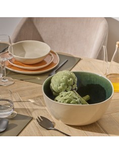 INSALATIERE E COPPETTE: vendita online Insalatiera, Wonja, diametro 26 cm, verde, faience, 26,2 x 25 x 12,5 cm in offerta
