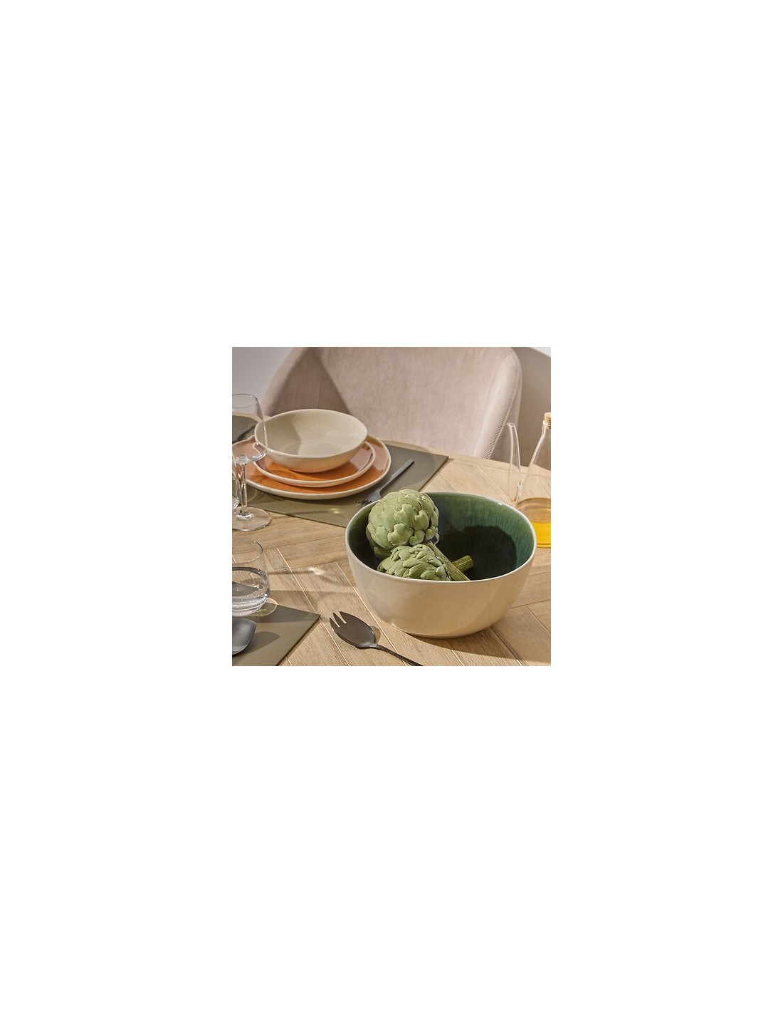 INSALATIERE E COPPETTE: vendita online Insalatiera, Wonja, diametro 26 cm, verde, faience, 26,2 x 25 x 12,5 cm in offerta