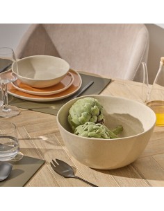 INSALATIERE E COPPETTE: vendita online Insalatiera, Wonja, diametro 26 cm, crema, faience, 26,2 x 25 x 12,5 cm in offerta