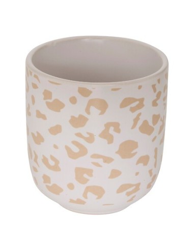 TAZZE CAFFE' E LATTE: vendita online Set 4 tazze espresso Leopardi, diametro 6 cm, altezza 6,5 cm, faience, bianco e moka in ...